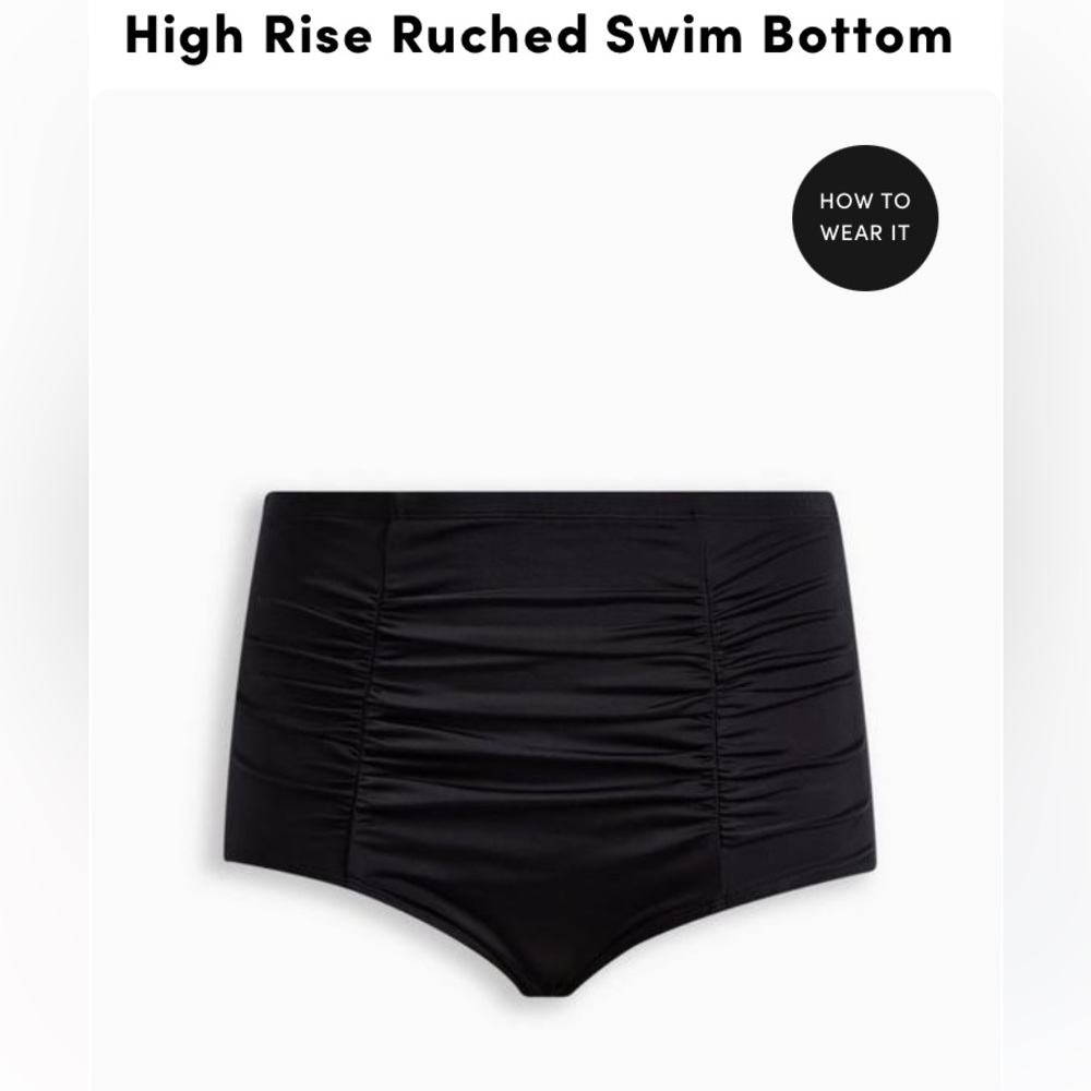 Torrid High Waisted Ruched Swim Bottom sz 2 18/20
